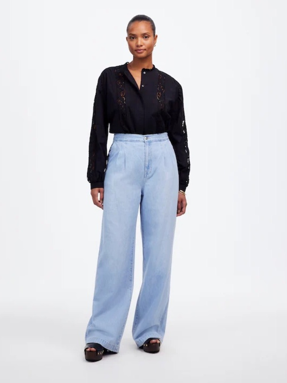 Madewell Harlow Wide-Leg Denim Trouser in Noll Wash Size 27 NWT